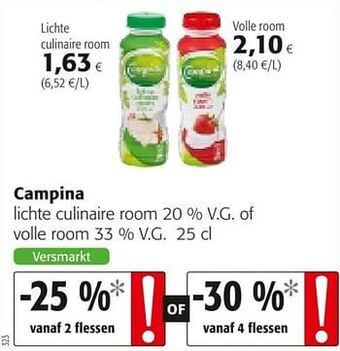 Colruyt Campina lichte culinaire room of volle room aanbieding