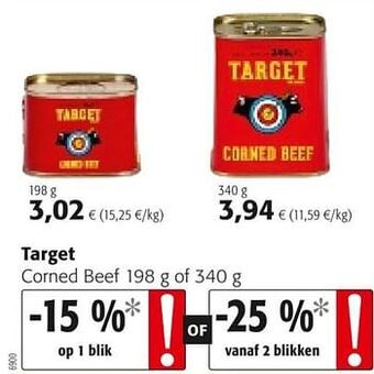 Colruyt Target corned beef aanbieding