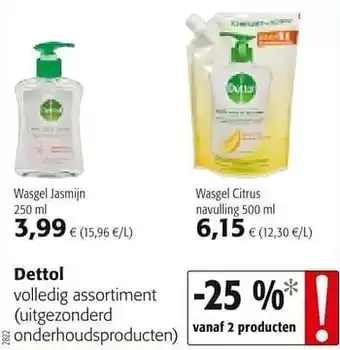 Colruyt Dettol volledig assortiment aanbieding