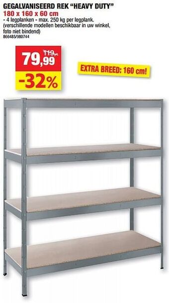 Hubo Gegalvaniseerd rek heavy duty aanbieding