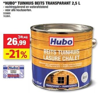 Hubo Hubo tuinhuis beits transparant aanbieding