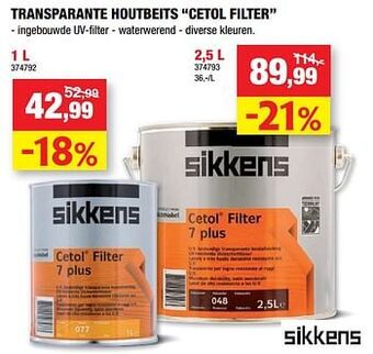 Hubo Transparante houtbeits cetol filter aanbieding