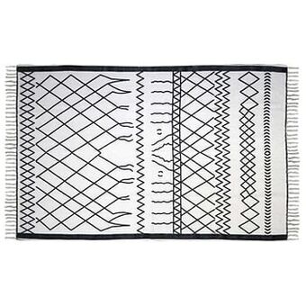 Leen Bakker HSM Collection tapijt Borris - zwart/wit - 180x120 cm - Leen Bakker aanbieding
