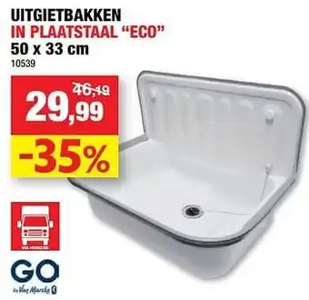 Hubo Uitgietbakken in plaatstaal eco aanbieding
