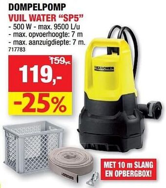 Hubo Kärcher dompelpomp vuil water sp5 aanbieding
