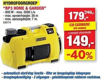 Hubo Kärcher hydrofoorgroep bp3 home + garden aanbieding