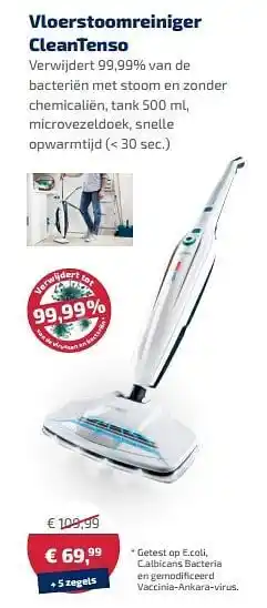 Supra Bazar Leifheit vloerstoomreiniger cleantenso aanbieding