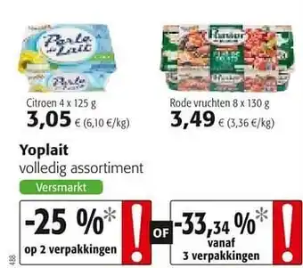 Colruyt Yoplait volledig assortiment aanbieding