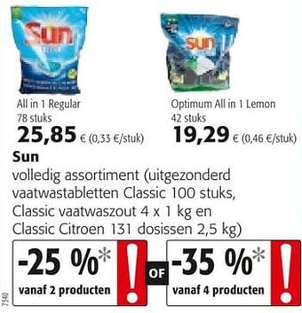 Colruyt Sun volledig assortiment aanbieding