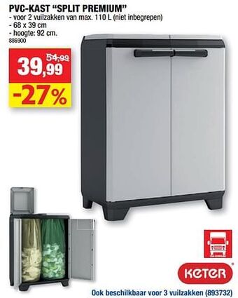 Hubo Pvc-kast split premium aanbieding