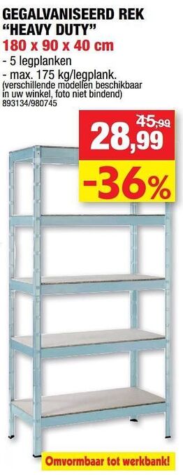 Hubo Gegalvaniseerd rek heavy duty aanbieding