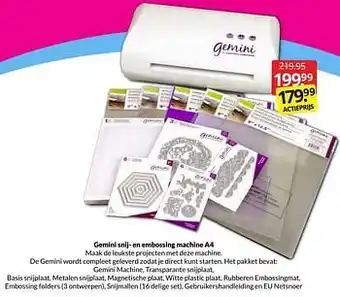 Boekenvoordeel Gemini snij- en embossing machine a4 aanbieding