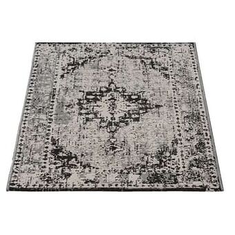 Leen Bakker Tapijt Vintage - lichtgrijs/donkergrijs - 80x150 cm - Leen Bakker aanbieding