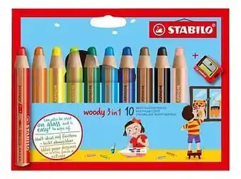 Dreamland STABILO kleurpotlood Woody 3 in 1 - 10 stuks aanbieding