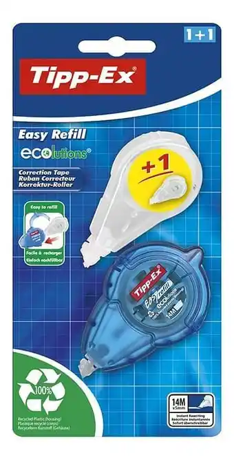 Dreamland Tipp-Ex correctieroller Easy Refill ECOlutions met navulling aanbieding