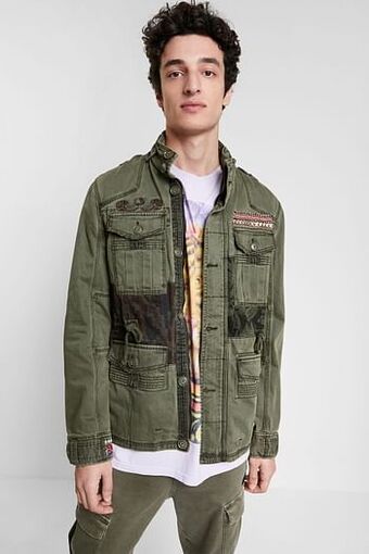 Desigual Etnisch militair jack - BROWN - XXL aanbieding