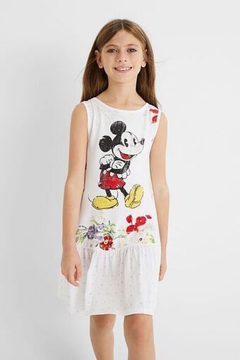 Desigual Mickey Mouse-jurk van katoen - WHITE - 13/14 aanbieding