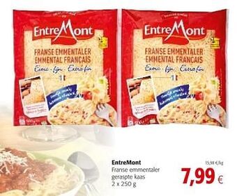 Colruyt Entremont franse emmentaler geraspte kaas aanbieding