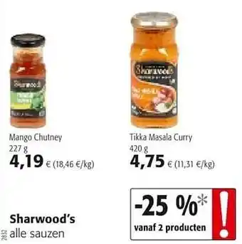 Colruyt Sharwood`s alle sauzen aanbieding