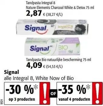 Colruyt Signal alle integral 8, white now of bio aanbieding
