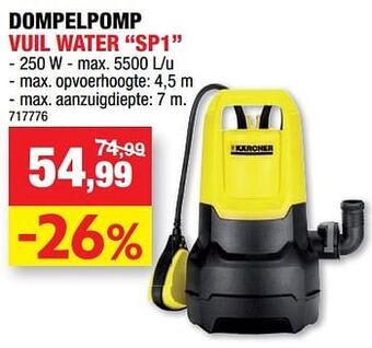 Hubo Kärcher dompelpomp vuil water sp1 aanbieding