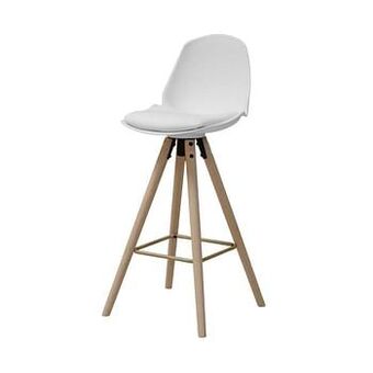 Leen Bakker Barkruk Bryne - wit - 77 cm - Leen Bakker aanbieding