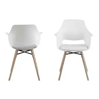 Leen Bakker Eetkamerstoel Rekova - kunststof - wit (2 stuks) - Leen Bakker aanbieding
