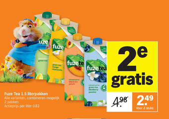 Albert Heijn Fuze tea 1.5 literpakken aanbieding