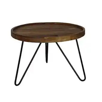 Leen Bakker HSM Collection salontafel Eri Hairpin - naturelkleur/zwart - 60x40 cm - Leen Bakker aanbieding