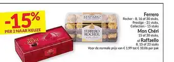 Intermarché Ferrero Rocher, Mon Chéri Or Raffaello aanbieding