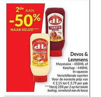 Intermarché Devos & Lemmens Mayonaise Of Ketchup aanbieding
