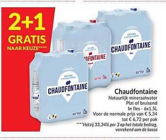 Intermarché Chaudfontaine Natuurlijk Mineraalwater Plat Of Bruisend aanbieding