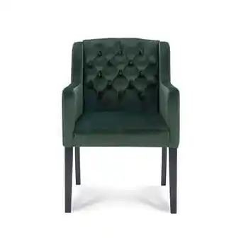 Leen Bakker Eetkamerstoel Rosetti - velvet - groen - Leen Bakker aanbieding