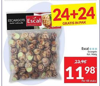 Intermarché Escal Escargots 24+24 Gratis In Pak aanbieding