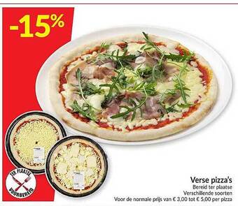 Intermarché Verse Pizza's Bereid Ter Plaatse Verschillende Soorten aanbieding