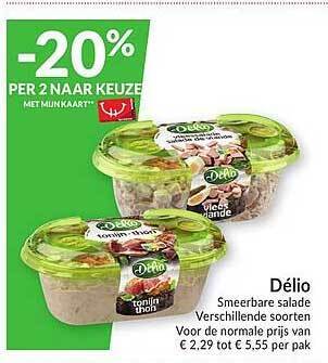 Intermarché Délio Smeerbare Salade Verschillende Soorten aanbieding