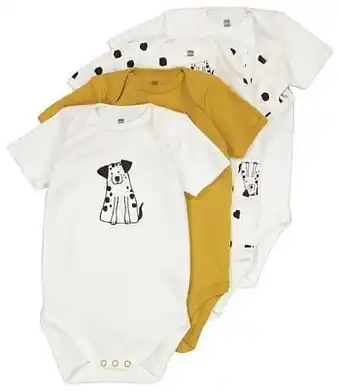 HEMA HEMA Bodys Katoen - 4 Stuks Wit (wit) aanbieding