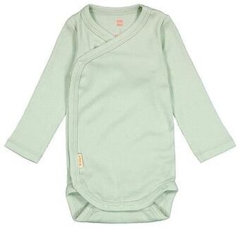 HEMA HEMA Newborn Overslagbody Rib Met Bamboe Stretch Groen (groen) aanbieding