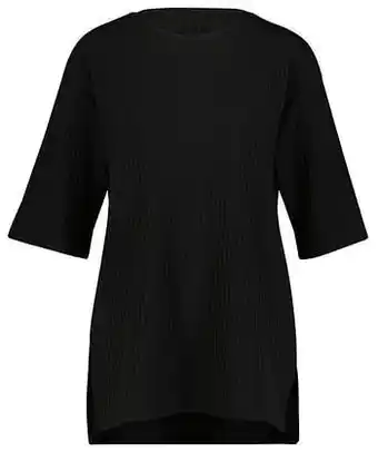 HEMA HEMA Dames T-shirt Ava Rib Zwart (zwart) aanbieding