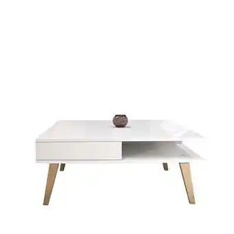 Leen Bakker Symbiosis salontafel Dokka - wit - 36x89x89 cm - Leen Bakker aanbieding