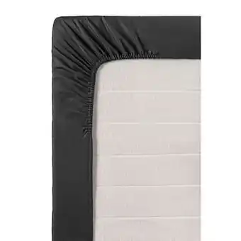 Leen Bakker Hoeslaken katoen - antraciet - 160x200 cm - Leen Bakker aanbieding