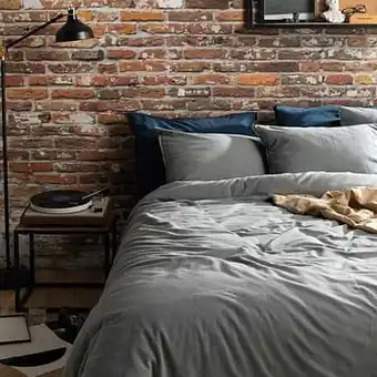 Leen Bakker Damai dekbedovertrek Groove - antraciet - 240x200/220 cm - Leen Bakker aanbieding