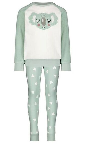HEMA Kinderpyjama Fleece Koala Lichtblauw (lichtblauw)