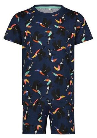 HEMA HEMA Kindershortama Katoen Toekans Donkerblauw (donkerblauw) aanbieding
