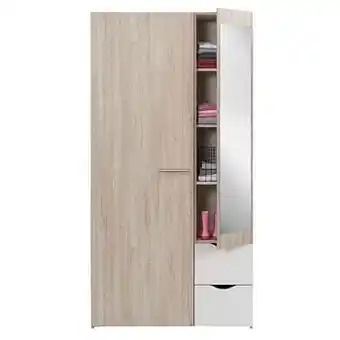 Leen Bakker Kleerkast Tempo - eikenkleur - 195x101x54 cm - Leen Bakker aanbieding