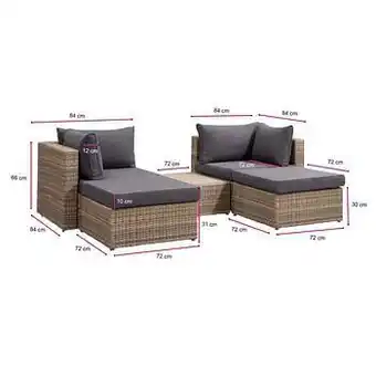 Leen Bakker Le Sud modulaire loungeset Dordogne V2 - taupe/donkergrijs - 5-delig - Leen Bakker aanbieding