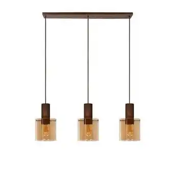 Leen Bakker Lucide hanglamp Toledo 3-lichts - amber - Ø20 cm - Leen Bakker aanbieding