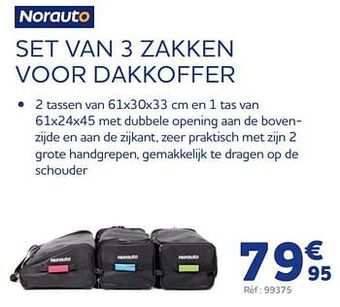 Auto5 Set van 3 zakken voor dakkoffer aanbieding