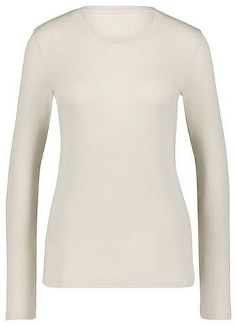 HEMA HEMA Dames T-shirt Clara Rib Beige (beige) aanbieding