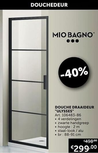 Douche draaideur ulysses